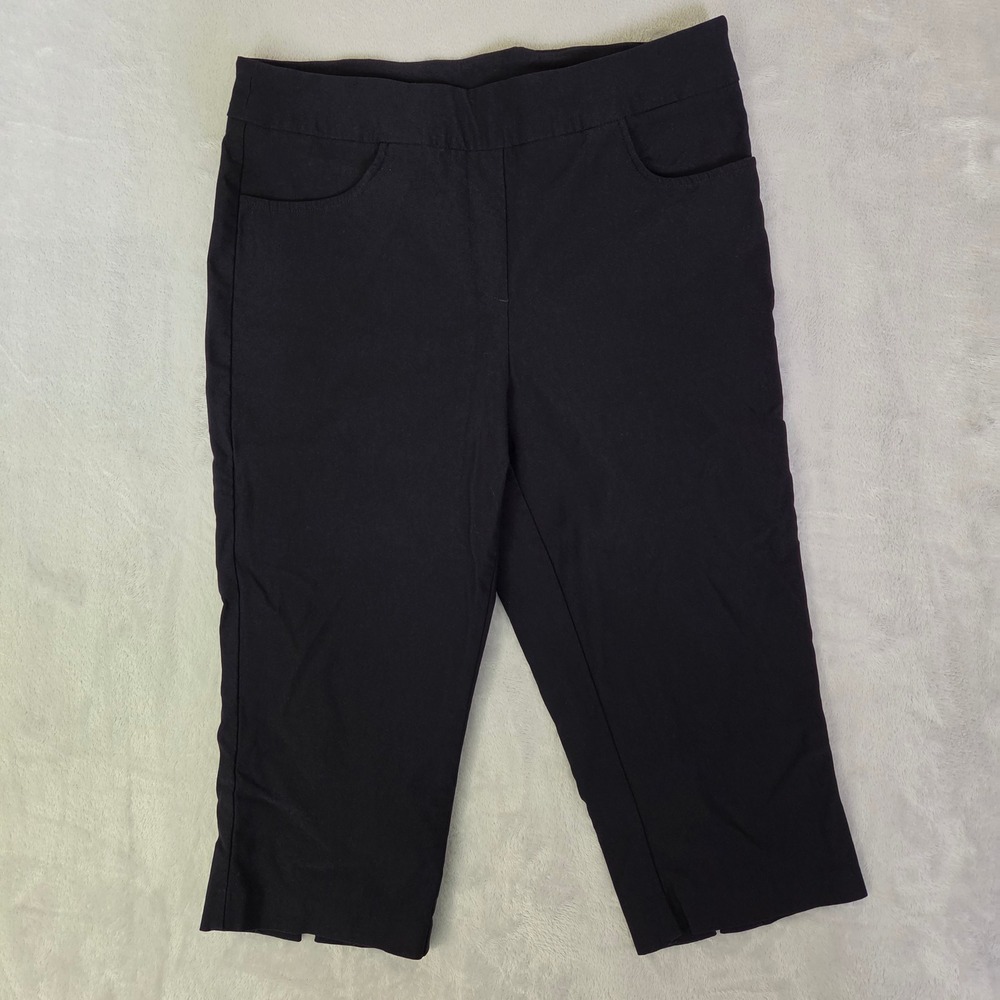 Tribal Black Pull On Capri Pants 8 Flatten It Lace Up Grommet Nautical Coastal